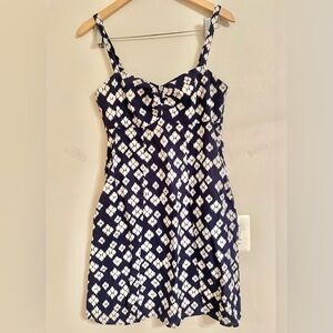 Patagonia Geometric Design Short Hem Organic Cotton SunDress W/ Pockets Size 8